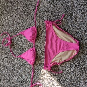 Pink J Crew bikini (xs top, md bottom)